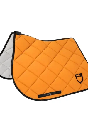 Tapis de selle Orange bord noir - Equestro Meilleur Prix