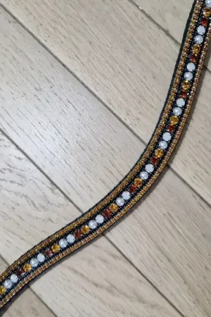 Prix Choc Frontal en strass cognac et noirs