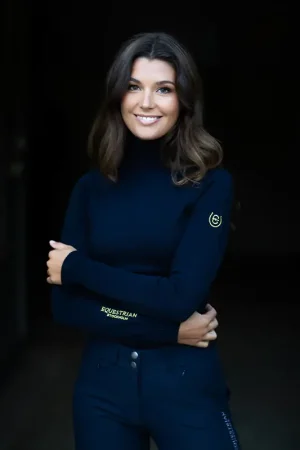 Pull tricot col roulé Royal Classic - Equestrian Stockholm Prix Choc