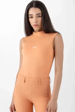 Polo sans manches CREVEC Orange - EQUILINE Affaire À Saisir