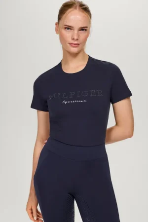 Dernier Modèle T-shirt Belmont Strass - Tommy Hilfiger