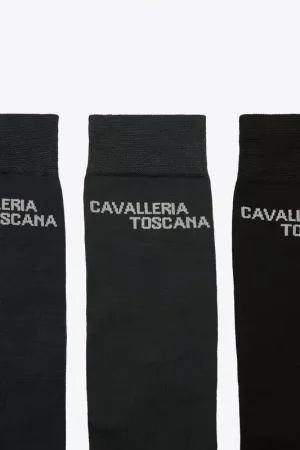 Pack 3 paires de chaussettes noir - CAVALLERIA TOSCANA Prix Promo