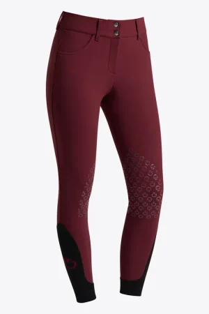 Pantalon taille haute grip genoux Bordeaux - CAVALLERIA TOSCANA Petit Prix