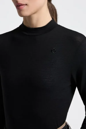 Haut technique laine manches longues Noir - CAVALLERIA TOSCANA Must-Have