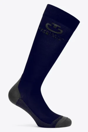Chaussette d'equitation technique Noir Vert- CAVALLERIA TOSCANA Produit De Marque