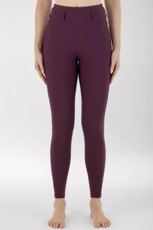 Legging hiver taille haute Knee grip GEGGIKH Bordeaux - EQUILINE Petit Prix