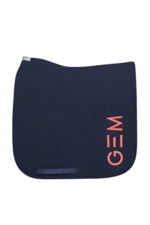 Tapis de selle TEN DRESSAGE Marine corail - GEM Populaire