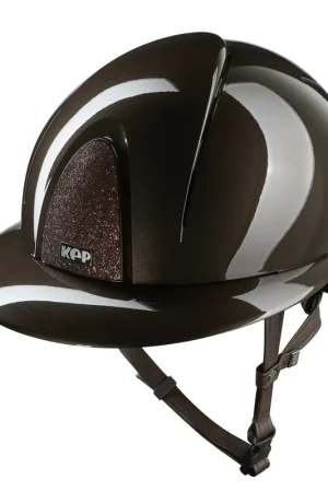 Haute Qualité Casque d'équitation SMART NOVA Polish Star Marron visière POLO coque L - KEP