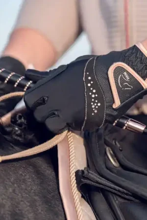 Gants d'équitation HKM Rosegold Glamour Quantité Limitée