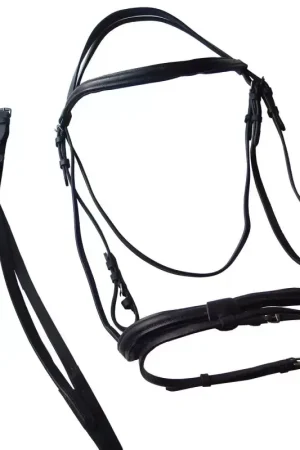 Bridon cuir muserolle combinée cheval de trait - Cavalhorse Livraison Express