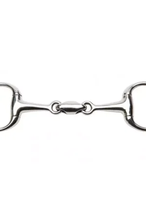 Authentique Mors de filet de bride olive inox double brisure
