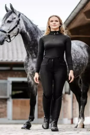 Pantalon équitation femme taille haute Oktavia Curved - Elt Meilleur Prix