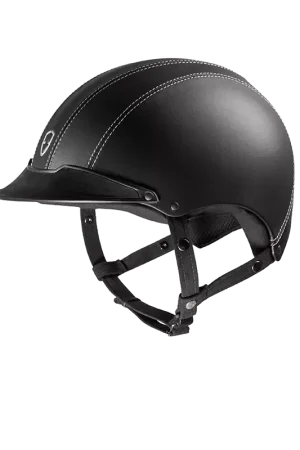 Casque équitation en cuir lisse Epona petite visière - Egide Pas Cher