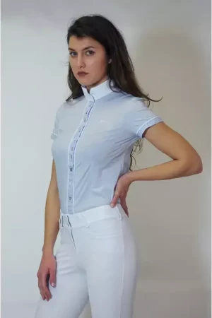 Offre Spéciale Chemise concours courtes microfibre manches Femme Alzira - For Horses