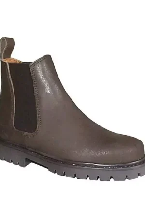 Boots équitation croûte de cuir graissée Junior Vente Directe