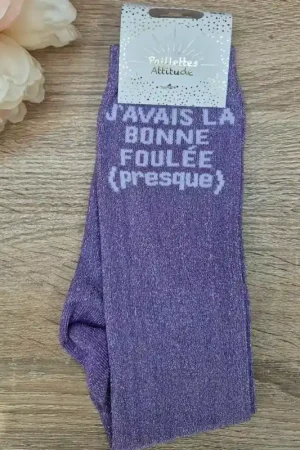 Achetez Aujourd'hui Chaussettes équitation J'avais la bonne foulée - Paillettes Attitude