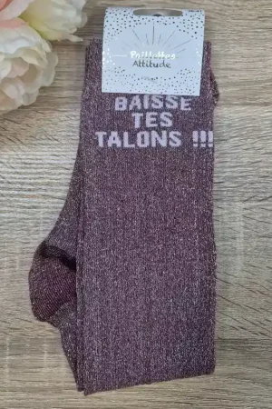 Chaussettes équitation - Baisse tes talons - Paillettes Attitude Usine Directe
