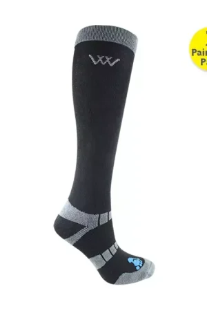 Expédié Aujourd'hui Chaussettes équitation hautes bambou thermorégulantes x 2 - Woof Wear