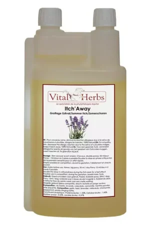 Complément liquide cheval démangeaisons 1L Itch'Away - Vital Herbs Produit De Marque