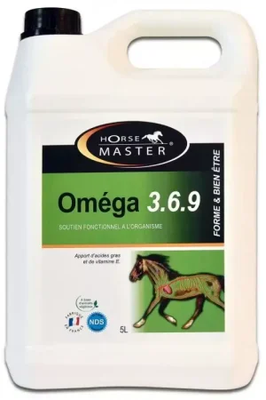 Oméga 3, 6, 9 huile végétale cheval 5l recharge - Horse Master Quantité Limitée