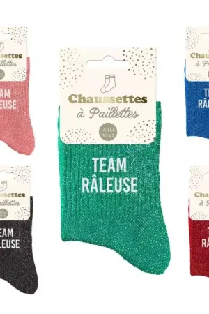 Prix Promo Chaussettes à paillettes courtes Team Râleuse