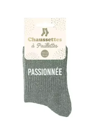 Acheter En Ligne Chaussettes à paillettes courtes "Passionée"