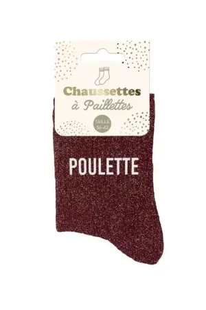 Soldes Chaussettes à paillettes courtes "Poulette"