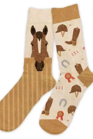 Chaussettes à paillettes mi-hautes "Duo Passion cheval" Réduction