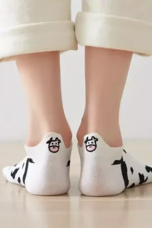 Socquettes blanches languette vache Soldes