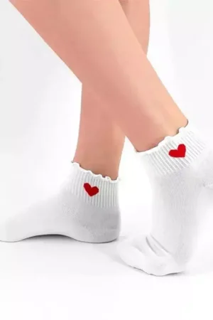 Expédié Aujourd'hui Socquettes blanches coeur dentelle