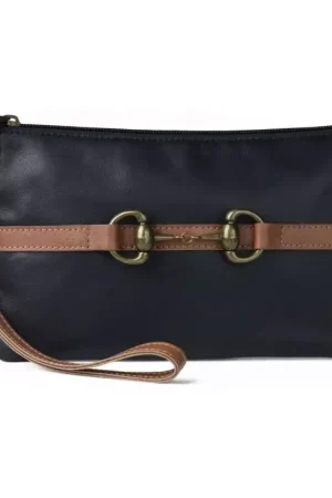 Pochette cavalière en cuir motif mors Nouvel Arrivage