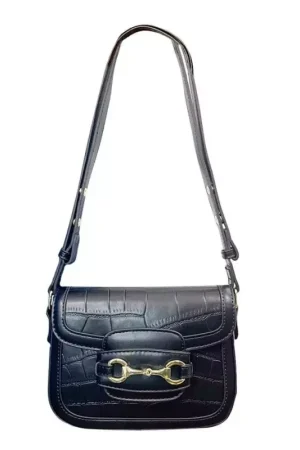 Paiement Sécurisé Petit sac à main bandoulière cuir vegan mors doré