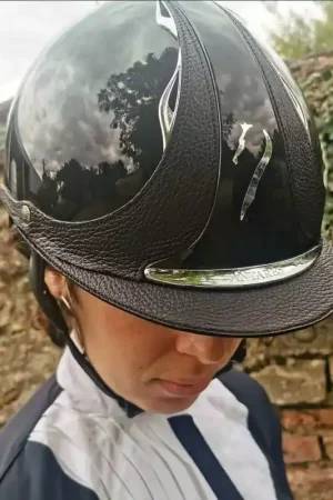 Casque équitation Premium vernis Glossy (mousse incluse) - Antarès Top Vente
