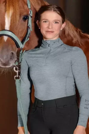 Commande En Gros Sous pull technique équitation col zippé femme Milano - Elt