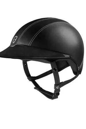 Casque équitation cuir lisse Epona -Grande Visière - Egide Soldes