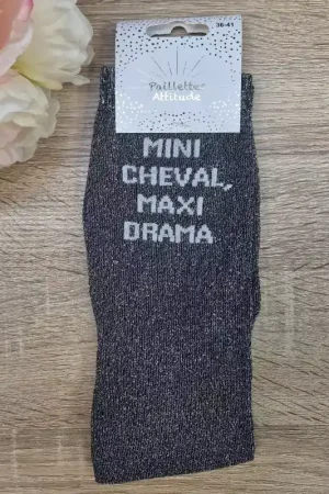 Seulement Aujourd'hui Chaussettes équitation - Mini cheval, Maxi Drama - Paillettes Attitude
