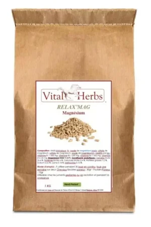 Relax Mag Magnesium - Anti-stress cheval 1kg - Vital Herbs Jusqu'à Épuisement Des Stocks