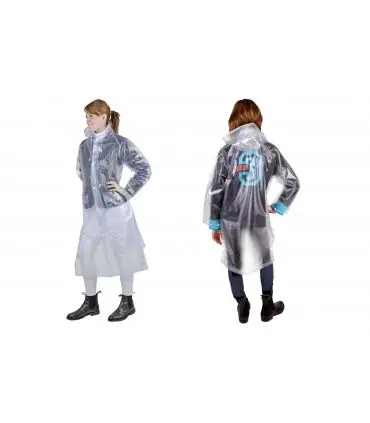 Longue veste de pluie transparente imperméable avec capuche Haute Qualité