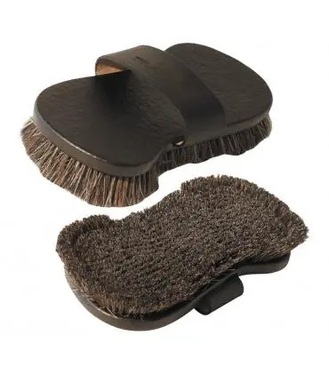 Brosse douce à poils de porc et dos en cuir - Stübben Meilleur Choix