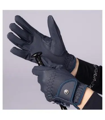 Expédié Aujourd'hui Gants équitation TopGrip Harry's Horse bleu marine