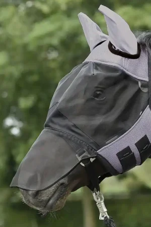 Acheter En Ligne Busse Fliegenmaske FLY COVER PRO - grau/schwarz , Kaltblut