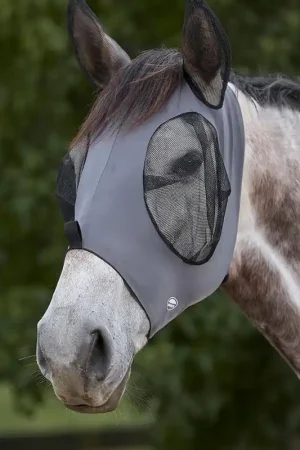 Weatherbeeta Stretch Fliegenmaske mit Ohrenschutz - grey/black , Warmblut Nouvel Arrivage