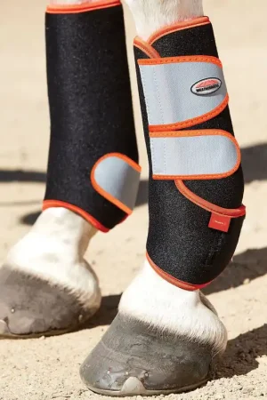 Weatherbeeta Therapy-Tec Sportgamaschen - Schwarz/Silber/Rot, Pony Jusqu'à Épuisement Des Stocks
