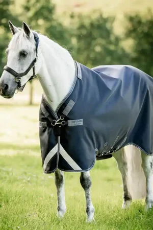 Achat Immédiat Horseware Rambo 1680D Turnout 450g VL - Navy/Thunderstorm Grey/Silver, 115