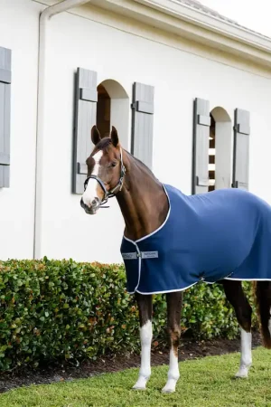 Vente Flash Horseware Amigo Jersey Pony Cooler - Navy/Titanium Grey/Silver, 95