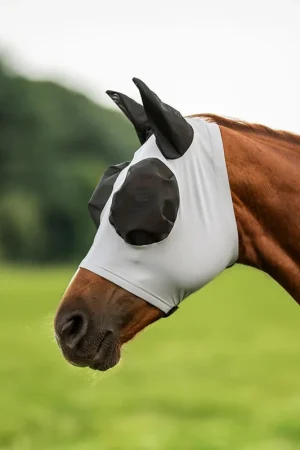 Busse Fliegenmaske Twin Fit Flexi CL - grau, Shetty Prix Réduit