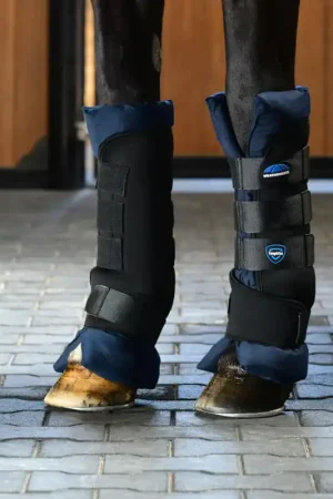 Weatherbeeta Tough-Tec Stable Boot Wraps - Black/Navy, S Expédié Aujourd'hui