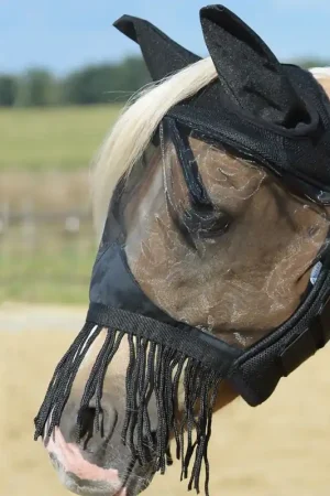 Achat Immédiat Masque anti-mouches FLY COVER FRANSEN GAP II de Busse - noir , petit poney , Kaltblut
