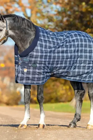 Achat Immédiat Horseware Rhino Original Stable Medium 250g - Black/Grey/White Check/Gray, 125