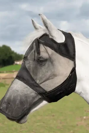 Acheter En Ligne Busse Fly Mask FLY COVER PRO GAP - hellblau/schwarz, Warmblut